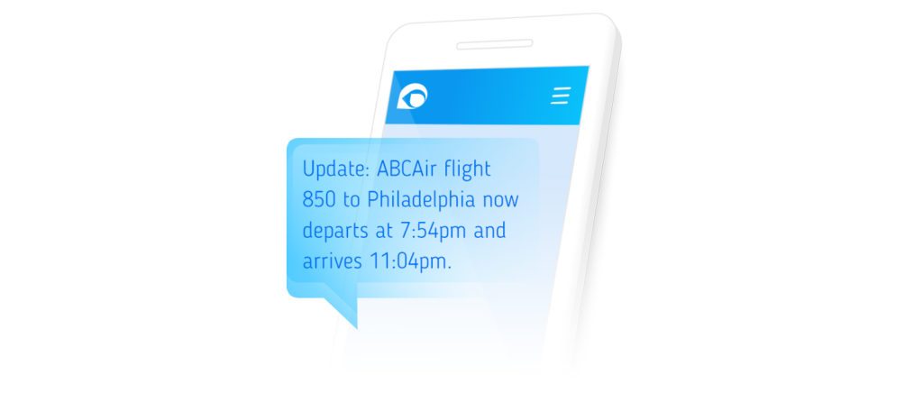 Flight SMS notification.