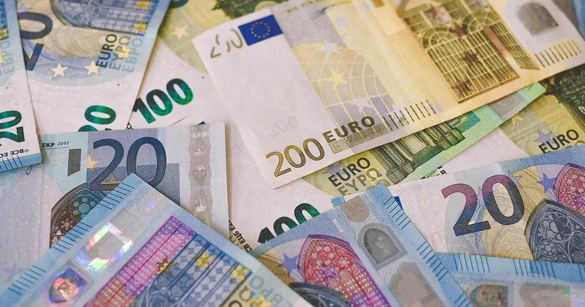 euro money closeup
