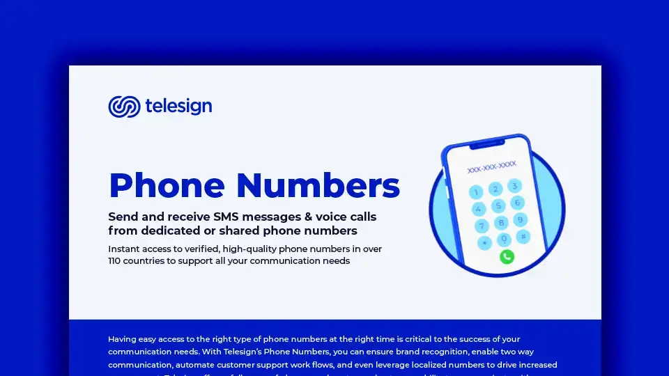 Phone numbers datasheet