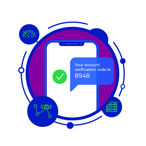 Phone illustration of a verification code message