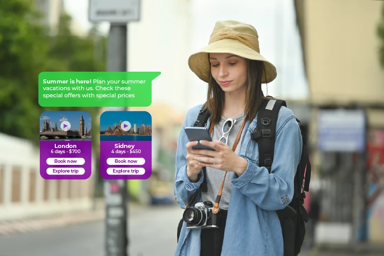 Young woman receiving a comparison message