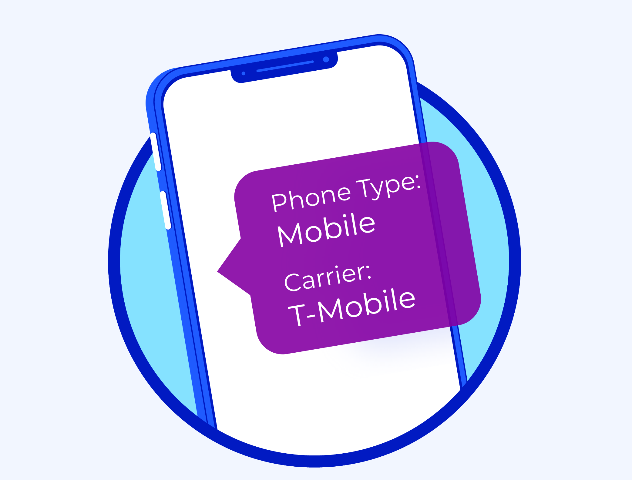 Phone Illustration with message bubble overlay