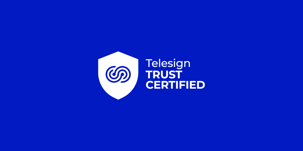 Telesign's Trust Certified logo banner