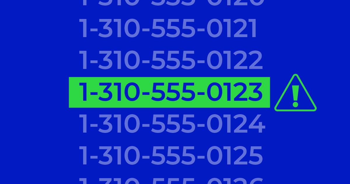 A warning surrounding a phone number.