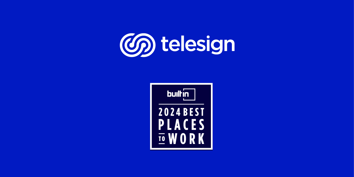 Telesign and BuiltIn awards logo