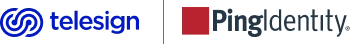 Telesign and Ping Identity logo lockup