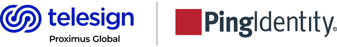 Telesign and Ping Identity logo lockup